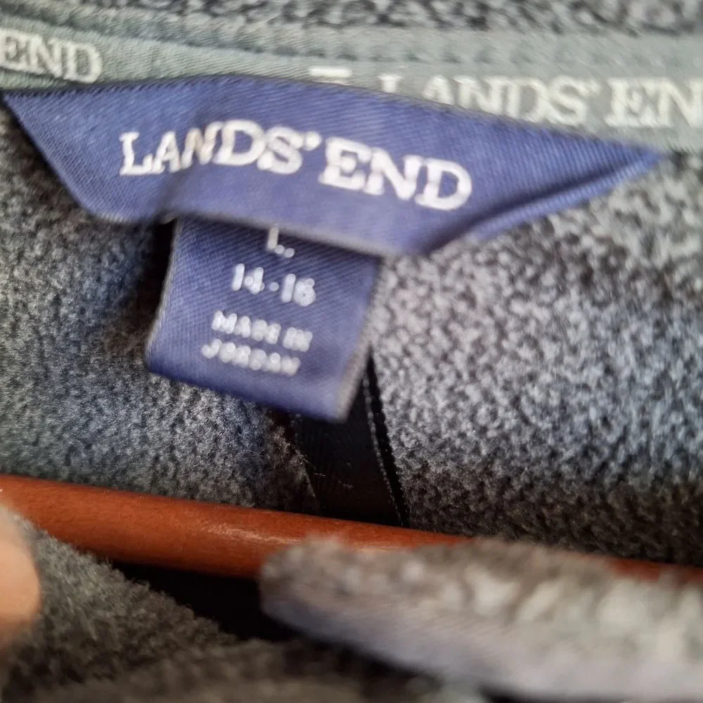 Lands End L Gray Fleece Jacket - Picture 5 of 6